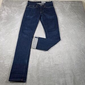 Gustin‎ Jeans Mens 29x33 Blue Dark Wash Selvedge Slim Straight Raw USA
